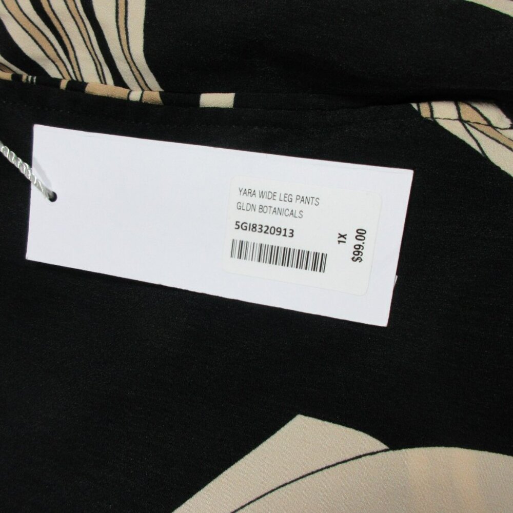 Soft Surroundings womens black beige Yara wide leg Hawaiian pants 1Xx30 NWT - Picture 4 of 11